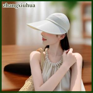 zhangxiuhua New Summer Womens Large Brim Sun Hat Foldable Ice Silk Fashion Versatile Sun Cap Reversible Breathable Comfortable Hat