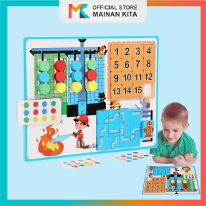 Mainan edukasi 3 in 1 Slide Puzzles For Kids Brain Teaser Put Out Fire Travel dan Numbers MK135