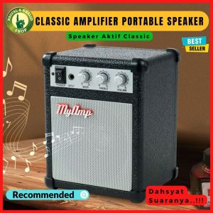 Speaker Aktif Motif Retro MyDmp Berkualitas Tinggi dengan Baterai Internal dan Karaoke