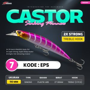 Umpan Minnow Casting Trolling - Hayumake CASTOR Sinking Lure 110 mm 27 Gram