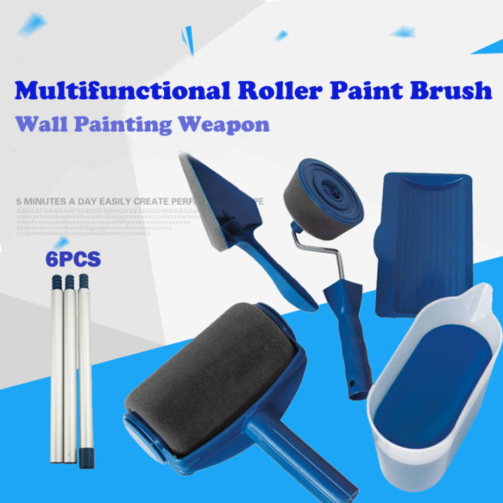 【Malaysia Stock】 Paint Roller Brush Kit, Wall Paint Handle Tool with ...