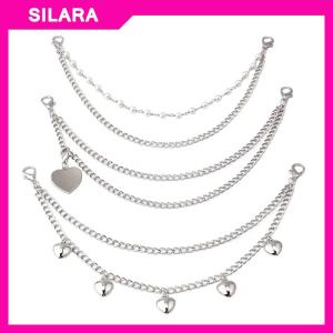 SILARA Nhiều Lớp Kim Loại Dây Đeo Chuỗi DIY Cá Tính Bướm Trái Tim Sao Mặt Dây Chuyền Vai Túi Chuỗi Dây Đeo