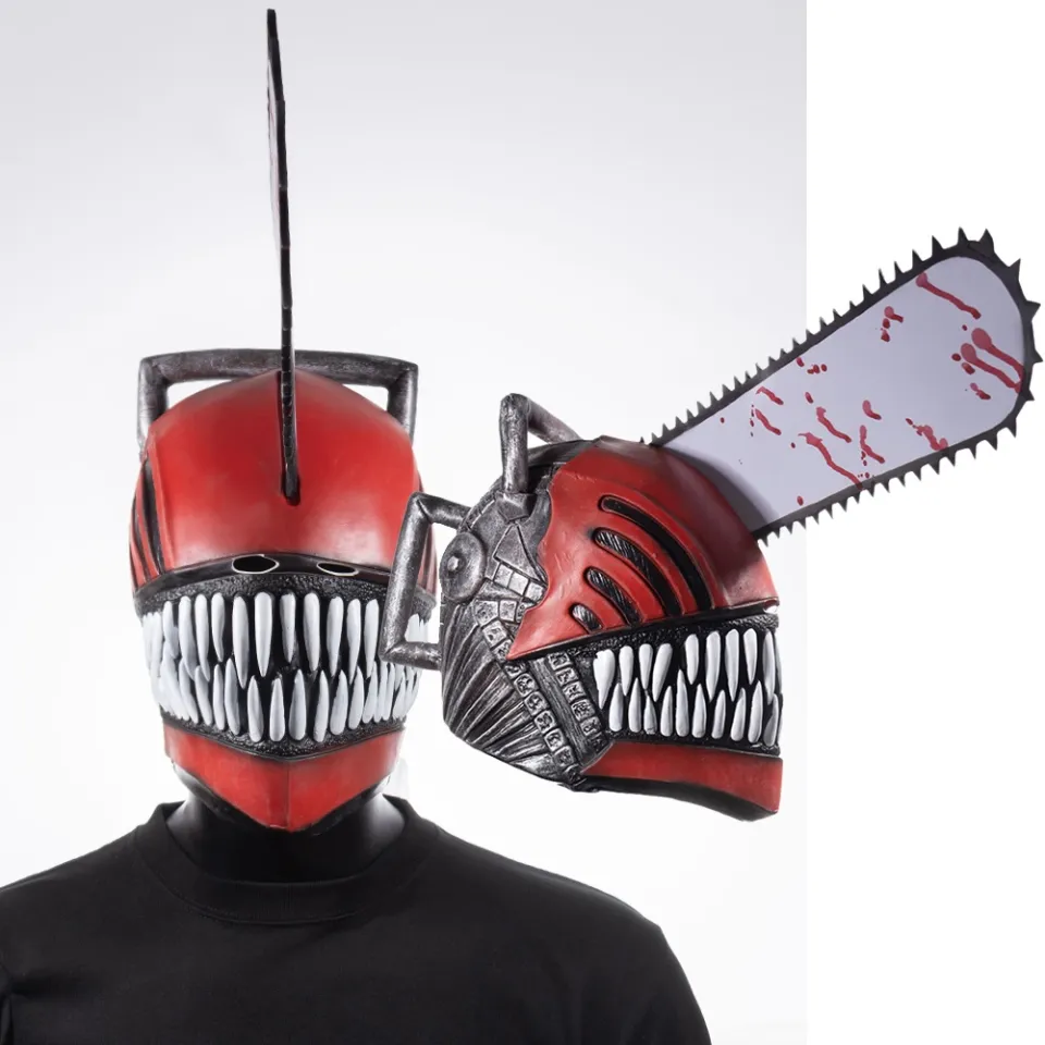 Chainsaw Man Cosplay Helmet Anime Latex Full Face Mask Halloween