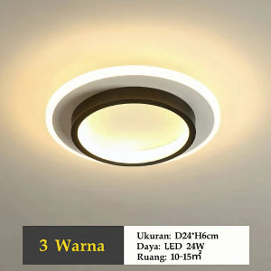 Lampu Hias Plafon Lampu Kamar Tidur Minimalis Lampu Plafon Ruang Tamu LED 3 Warna Ceiling Lamp