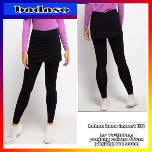 Legging rok zumba hitam polos - legging rok senam aeroobik - legging senam pake rok - legging model terbaru - legging rok sport hitam polos
