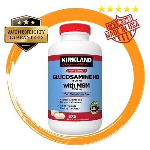 Kirkland Glucosamine HCI 1500mg with MSM 1500mg 375 Tablets, 2 Tablets Per Day Lazada PH