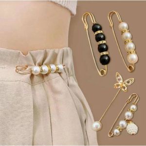 Totuang Pants Waist Pin Pearl Brooch Clip Pants Jeans Skirt Brooches Adjustable Buckle 3.8cm/5.5cm