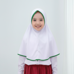 hijab anak sd kelas 1-6 jilbab sd list merah dan jibal sd pramuka