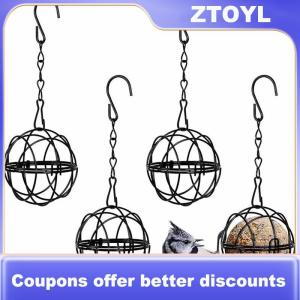 【ZTOYL】 1Pcs Metal Suet Ball Bird Feeder Set With Hanging Chain Squirrel Proof Bird Feeders For Outdoor Garden Hummingbird Feeders