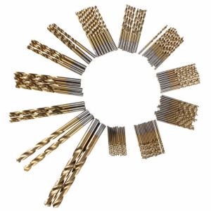 MATA BOR SET TITANIUM ISI 60 PCS HSS KAYU PLASTIK PCB BESI ALUMUNIUM DLL 1 - 3.5 MM