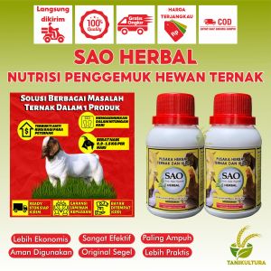 SAO Herbal Nutrisi Ternak Serat Alam Organik Suplemen Penggemuk Sapi Kambing Vitamin Nafsu Makan
