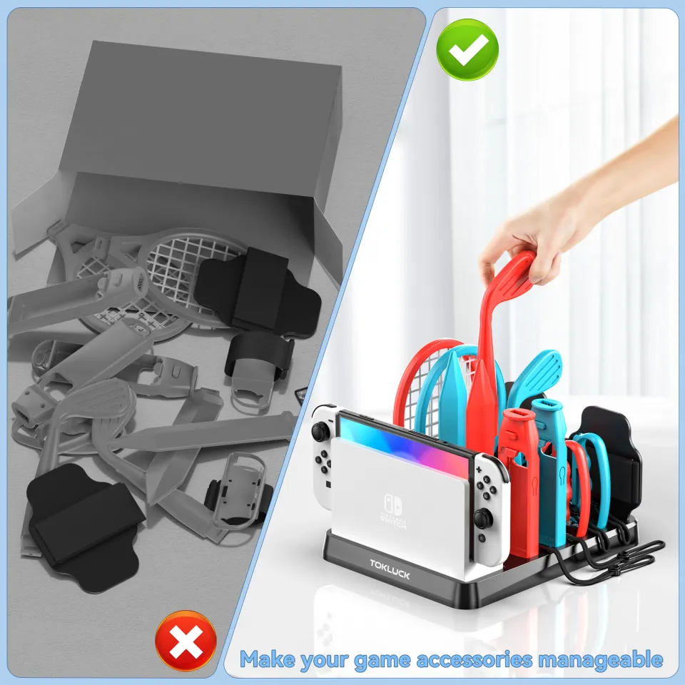 Switch Sports Accessories Bundle with Organizer Station Compatible