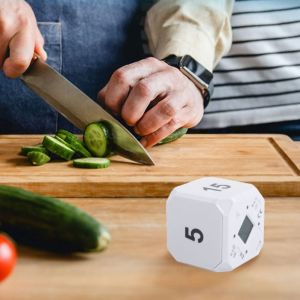 TUO29 เซ็นเซอร์แรงโน้มถ่วง นาฬิกาจับเวลาดิจิตอลแบบลูกบาศก์ ขนาดเล็ก จอแสดงผล LED ตัวจับเวลาที่ตั้งไว้ล่วงหน้า ครัวเรือน แบตเตอรี่มีอายุการใช้งานยาวนาน นาฬิกาจับเวลาทำอาหาร งานบ้าน