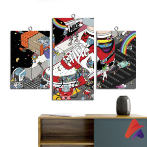 HIASAN DINDING SET ILUSTRASI SEPATU KARTUN ISI 3 KAMAR DEKORASI RUMAH WALL DECOR SATU SET