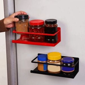 GONOVO Gắn tường Kệ lưu trữ từ tính Dung lượng lớn Tiết kiệm không gian Giá để đồ bên hông tủ lạnh Thực tế Nhựa Kệ tủ lạnh từ tính dành cho tủ lạnh