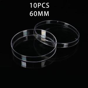 10 Pcs 60/90mm Plastic Petri Dishes Disposable for Scientific Chemical Cell Sterile Culture Dish