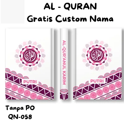 Al Quran A5 A6 Pink Terjemah & Latin Hafalan Blok Warna Terlengkap Custom Nama Aesthetic Hard Cover