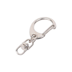 1/10Pcs Metal C-type 8 Shape Blank Keyring Silver Color Press Swivel Clasp Keychain Split Ring DIY Key Ring Climbing Buckles Carabiner