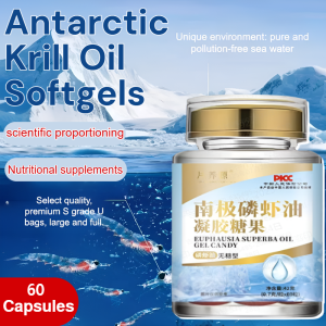 Antarctic Krill Oil Softgels Premium Omega-3 with Astaxanthin Supports Heart Brain Joint Health Pure Natural Supplement for Immunity Energy 60 Capsules