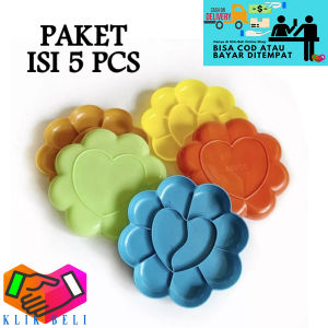 Klik-Beli (PAKET ISI 5 PCS) Palet Cat Air Piring Motif Bunga Sakura Palette Lukis Acrylic Murah