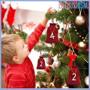 【Enthusiasm】🌟🌟【Hot Sale】🎈 Christmas Advent Calendar Bags 24 Days Countdown Calendar Burlap Bags Drawstring Gift Bags For Adults And Kids DIY Candy Bags