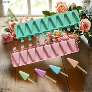 [COD] FUSHI0 8 Sâu răng tam giác Silicone Kem khuôn tự làm hình học sô cô la bánh khuôn Băng nướng khuôn xà phòng nến làm bộ