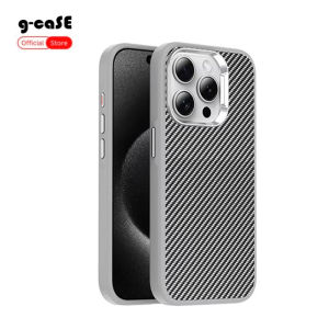 Gcase Carbon Fiber Case Iphone 12 12Pro 12Promax 13 13Pro 13Promax 14 14Plus 14Pro 14Promax 15 15Plus 15Pro 15Promax Promax Pro Max + Plus Casing Silicone Gray