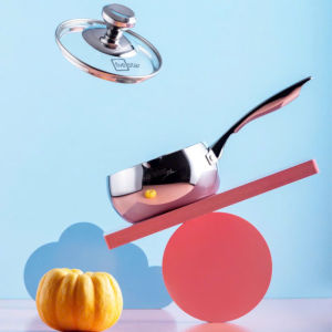 Quánh Inox 304 đúc liền khối 3 lớp Fivestar Plus 12cm FPQ12001 đáy từ có miệng rót bảo hành 25 năm