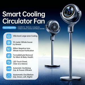 Turbo Inverter Air Circulation Fan 2 in 1 Adjustable Floor & Desk Cooler With Remote Control Strong Circulating Wind For Household