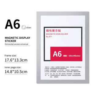 A6/A4/A3 Self Adhesive Magnetic Sign Holder Double Sided Window Magnetic Display Frame With Clear Pvc And Strong Magnetic For Office/Home/Store/Door/Glass/Wall Display Frame
