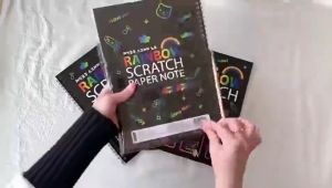 16X23CM Large Rainbow Scratch Paper Note Book Black Diy Drawing Toys Scraping Art Painting Doodle PAZU