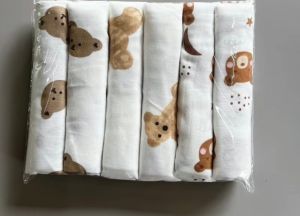 ผ้าอ้อมเด็กแรกเกิดผ้าอ้อมสาลู27*27นิ้ว คละลายชายหญิง