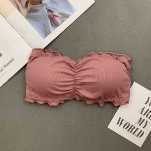 QSBRA540 Kemben motif serut Pakaian Dalam Wanita Kemben Bandeau Crop