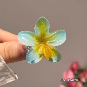 6Pcs/Set Cute Hawaiian Plumeria Flower Hairpin Mini Grips Clips Barrettes Accessories Headwear