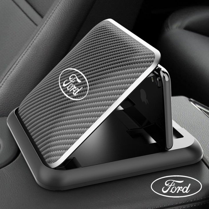 Carbon Fiber Car Phone Holder Dashboard Mobile Phone Clip Mount Bracket