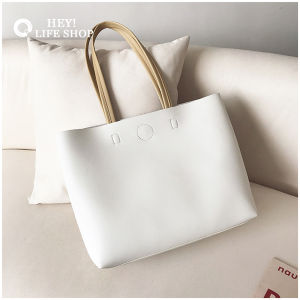 2024 NEW Korean Style Casual Soft Leather Tote Bag Large Capacity Womens Shoulder Bag Trendy Tote Handbag Elegant Simple Shoulder Bag