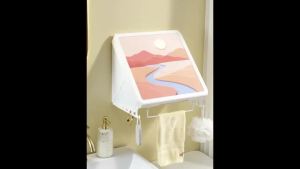 【FOJO】Space-Saving Foldable Wall-Mounted Storage Organizer No Drill Organizer with Mirror