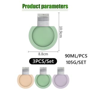 3Pcs Botol Sabun Lotion Travel Traveling 3 In1 90Ml Soft Silikon Botol Shampoo Kosmetik Portable Bpa Free Botol Travel