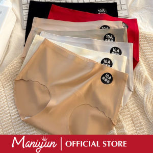 Maniyun 10A Mulberry Silk Panties Middle Waist One-piece Design 3D Hip Lifting Seamless Panties 16cm Crotch Comfort Breathable Underpants 