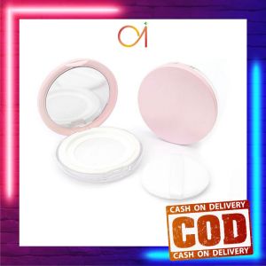 AI-K183 Tempat Bedak Tabur Travel / Wadah Bedak Tabur dengan Cermin Loose Powder Case Free Sponge