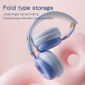 New Overhead headphone girl kids Bluetooth Wireless With Microphone Earphones long battery bluetooth 5.2 Support TF Card Extra Bass Gaming Noise Canceg Folding Headset for IOS/Android/PC. 