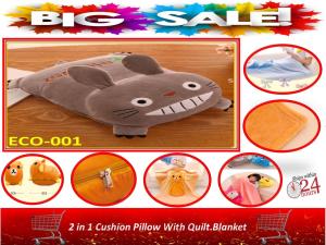 2 in 1 Cushion Pillow With Quilt.Blanket / Bantal + Selimut" 2 in 1 Cushion Pillow With Blanket (ECO)