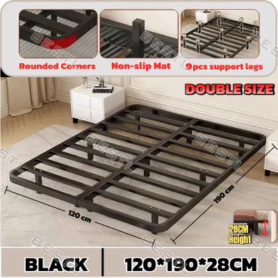 Iron Bed Frame Queen＆King size Four Sizes Heavy Duty Bed Single/Double Steel Bed Frame Home Used