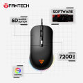 FANTECH รุ่น KANATA S VX9S เมาส์เกมมิ่ง Optical ความแม่นยำสูงปรับ DPI ได้ 400-7200 พร้อมไฟ RGB สีดำ. 