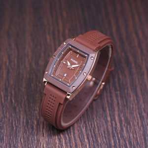 Jam Tangan Wanita Fo55il Analog Oval Terbaru Karet Rubber Mewah Fashion Cewek Kekinian Keren Elegan