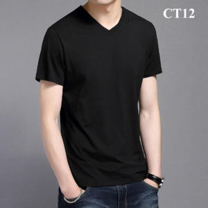 ( ❤️FREESHIP❤️ * ) Áo thun nam tay ngắn cổ tim vải cotton mềm mịn Nhiều màu dáng body thời trang