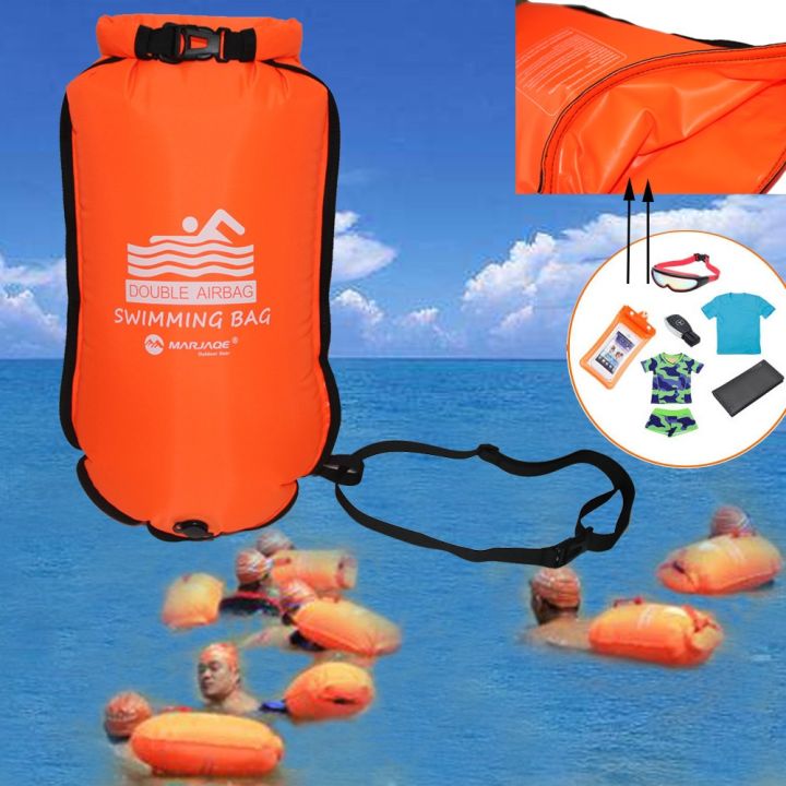 20L Inflatable Dry Bag Open Swimming Buoy Tow Float Double Bag with Waist  Belt for Swimming Water Sport Storage Safety bags Lazada PH