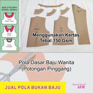 Pola Instan Pola Dasar Baju Wanita Dewasa Potongan Pinggang