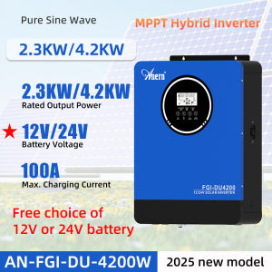 4.2KW MPPT Hybrid Inverter Solar Inverter 24V 120A Hybrid off-grid Inverter Pure Sine Wave Inverter Built-in Controller PV max. 500V DC to AC Converter