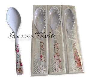 BISA ( COD ) isi 50pcs Souvenir SENDOK MELAMIN KEMAS MIKA(BONUS KARTU UCAPAN)  MOTIF CANTIK